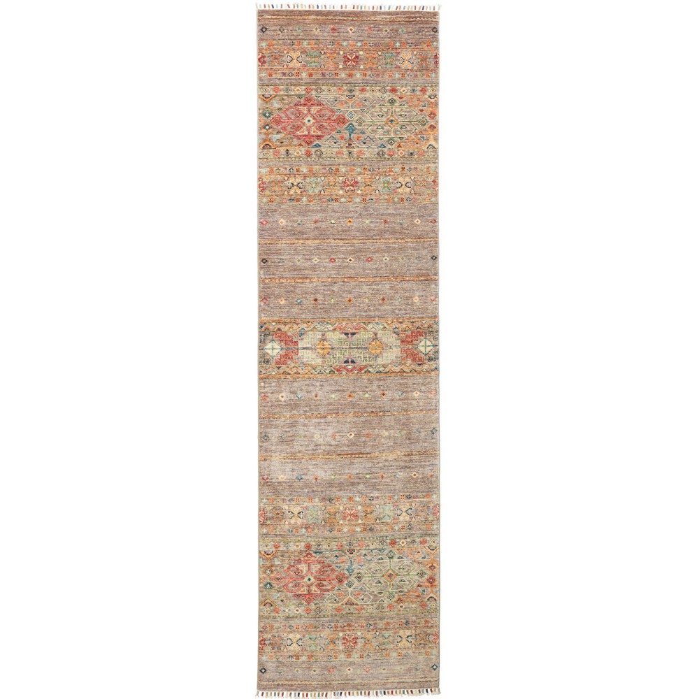 Tappeto Rubin Pakistan marrone grigio 79x299 Tappeto Rubin Pakistan marrone grigio 79x299