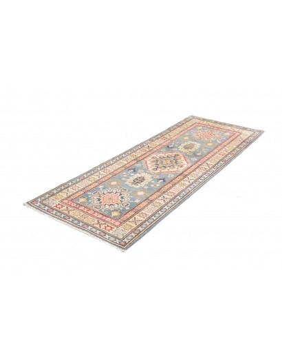 Tappeto Kazak Afghanistan bianco azzurro 82x200
