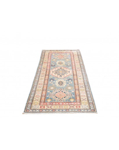 Tappeto Kazak Afghanistan bianco azzurro 82x200