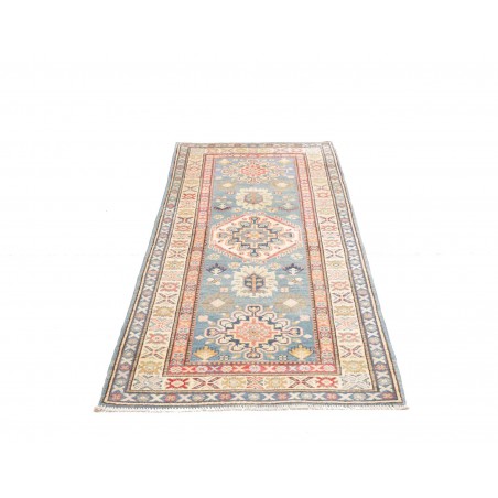 Tappeto Kazak Afghanistan bianco azzurro 82x200