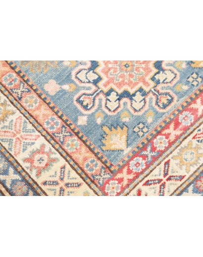 Tappeto Kazak Afghanistan bianco azzurro 82x200
