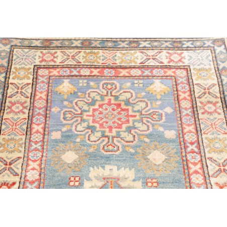 Tappeto Kazak Afghanistan bianco azzurro 82x200