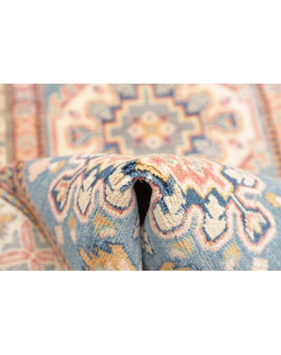 Tappeto Kazak Afghanistan bianco azzurro 82x200