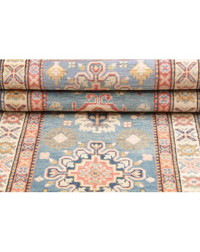 Tappeto Kazak Afghanistan bianco azzurro 82x200