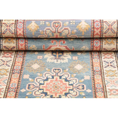 Tappeto Kazak Afghanistan bianco azzurro 82x200