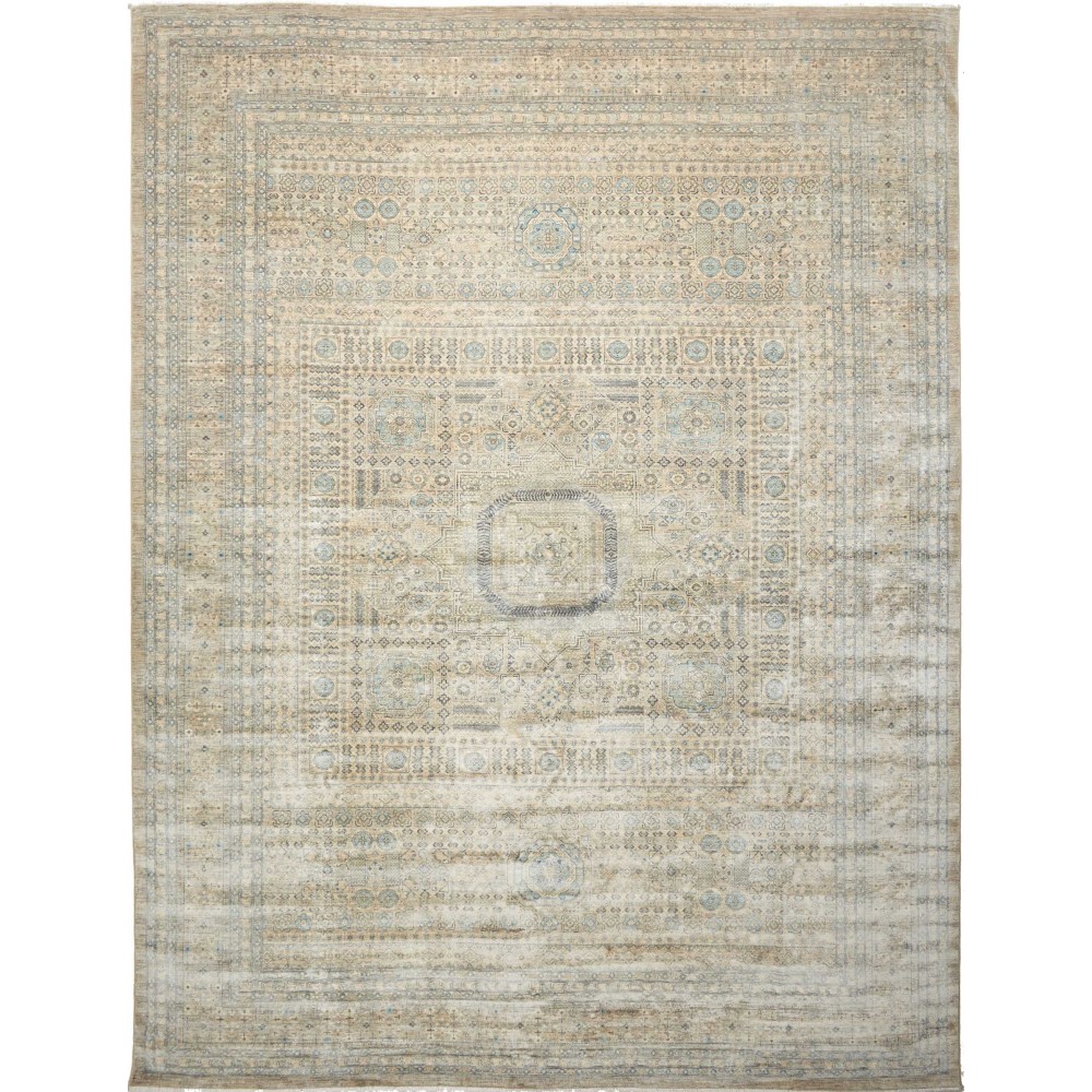 Tappeto Mamlouk Pakistan beige azzurro 308x406 Tappeto Mamlouk Pakistan beige azzurro 308x406