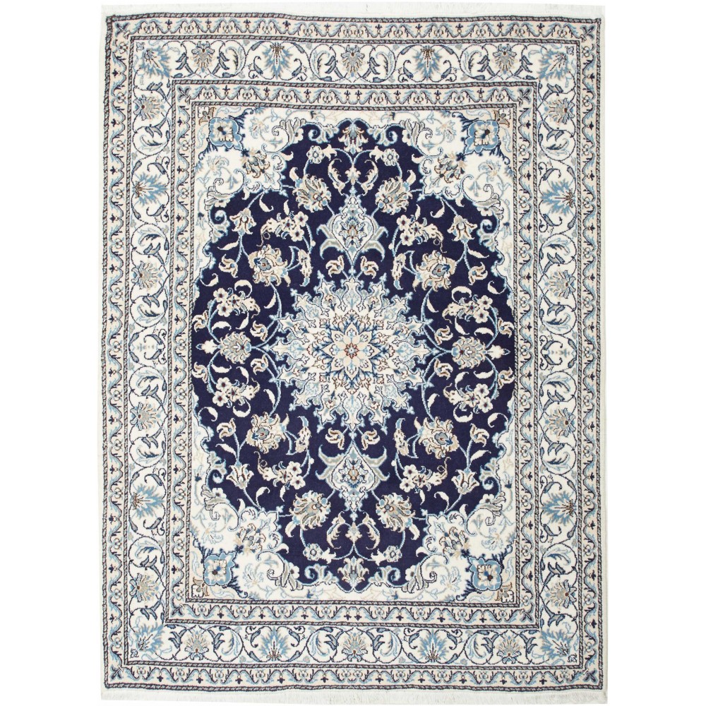 Tappeto Nain Kashmar Persia bianco grigio 145x198 Tappeto Nain Kashmar Persia bianco grigio 145x198