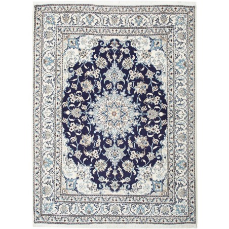 Tappeto Nain Kashmar Persia bianco grigio 145x198