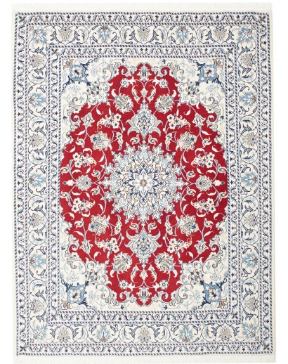 Tappeto Nain Kashmar Persia bianco marrone 150x196