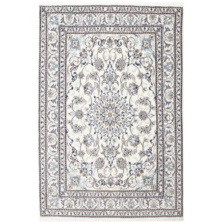 Tappeto Nain Kashmar Persia bianco grigio 147x217