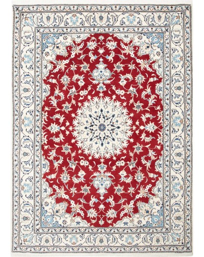 Tappeto Nain Kashmar Persia bianco grigio 170x235