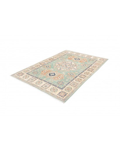 Tappeto Kazak Afghanistan bianco grigio 147x206
