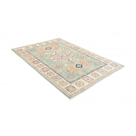 Tappeto Kazak Afghanistan bianco grigio 147x206