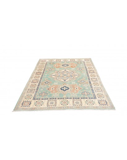 Tappeto Kazak Afghanistan bianco grigio 147x206
