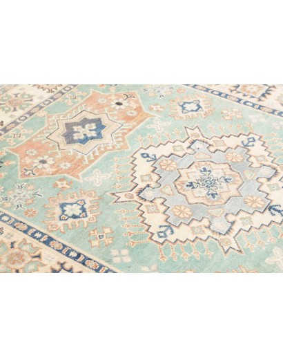 Tappeto Kazak Afghanistan bianco grigio 147x206