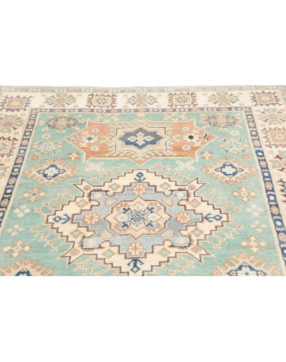 Tappeto Kazak Afghanistan bianco grigio 147x206