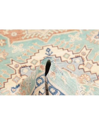Tappeto Kazak Afghanistan bianco grigio 147x206