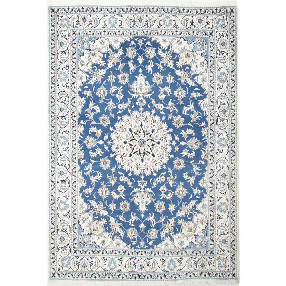 Tappeto Nain Kashmar Persia bianco grigio 168x247 Tappeto Nain Kashmar Persia bianco grigio 168x247