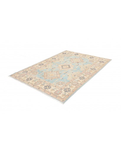 Tappeto Kazak Afghanistan bianco azzurro 151x204