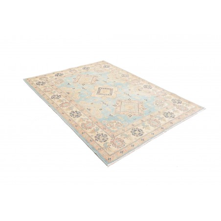 Tappeto Kazak Afghanistan bianco azzurro 151x204