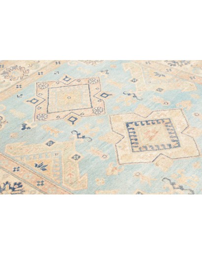 Tappeto Kazak Afghanistan bianco azzurro 151x204