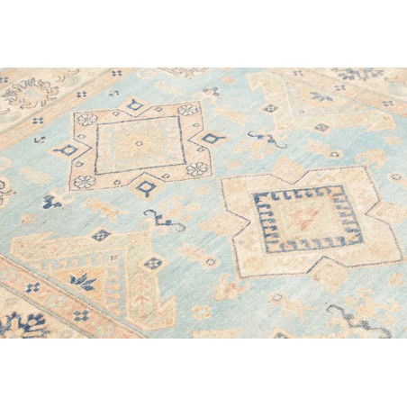 Tappeto Kazak Afghanistan bianco azzurro 151x204