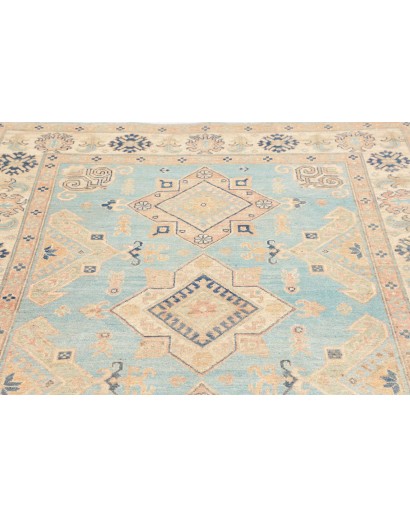 Tappeto Kazak Afghanistan bianco azzurro 151x204