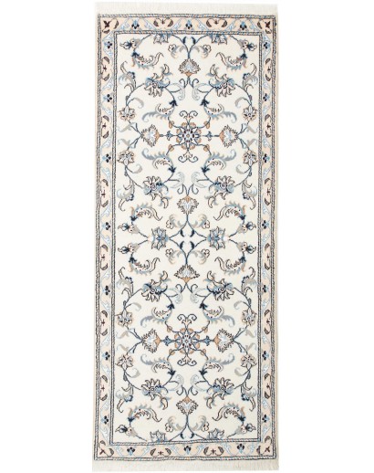 Tappeto Nain Kashmar Persia bianco grigio 80x198