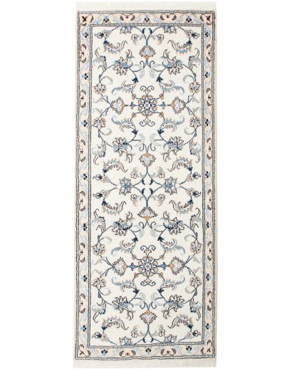 Tappeto Nain Kashmar Persia bianco grigio 80x200