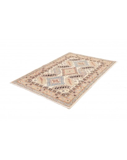 Tappeto Kazak Afghanistan bianco giallo 124x173