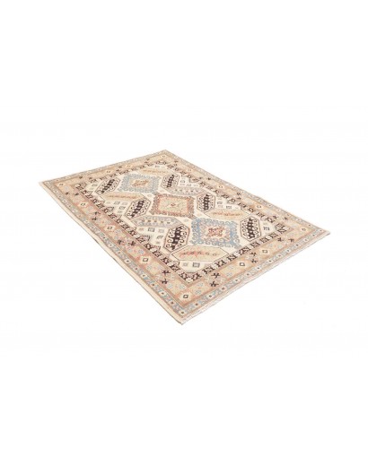 Tappeto Kazak Afghanistan bianco giallo 124x173