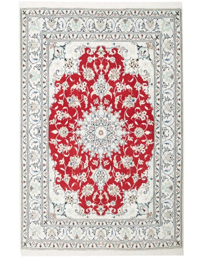 Tappeto Nain Kashmar Persia bianco marrone 145x220