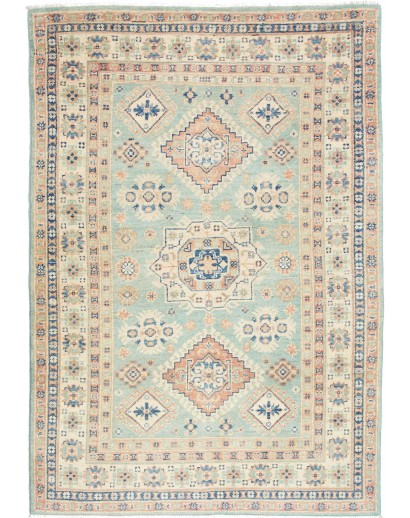 Tappeto Kazak Afghanistan beige azzurro 121x176