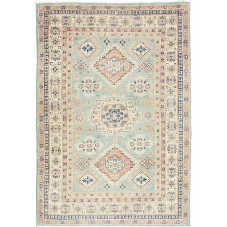 Tappeto Kazak Afghanistan beige azzurro 121x176