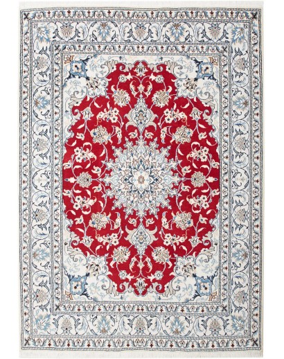 Tappeto Nain Kashmar Persia bianco marrone 147x208