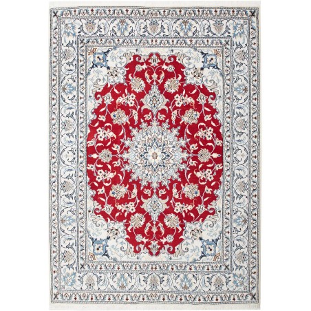 Tappeto Nain Kashmar Persia bianco marrone 147x208