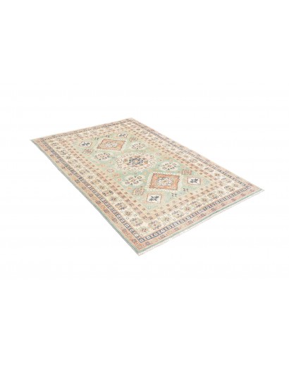 Tappeto Kazak Afghanistan beige azzurro 121x176