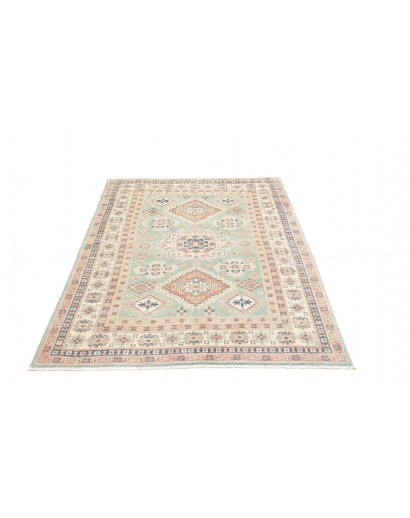 Tappeto Kazak Afghanistan beige azzurro 121x176