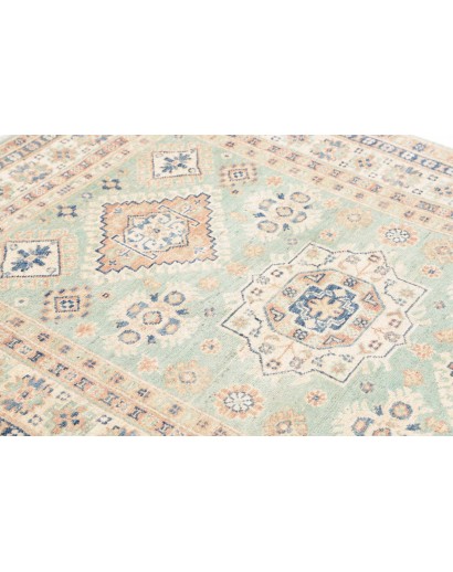 Tappeto Kazak Afghanistan beige azzurro 121x176