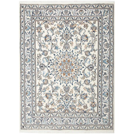 Tappeto Nain Kashmar Persia bianco grigio 150x200