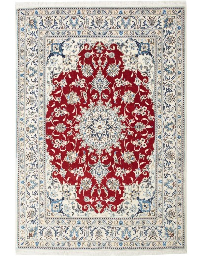 Tappeto Nain Kashmar Persia bianco marrone 148x210