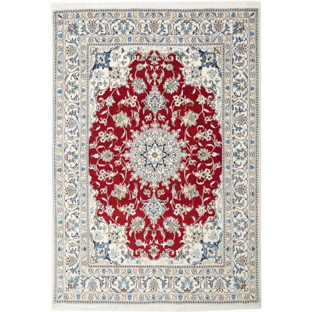 Tappeto Nain Kashmar Persia bianco marrone 148x210