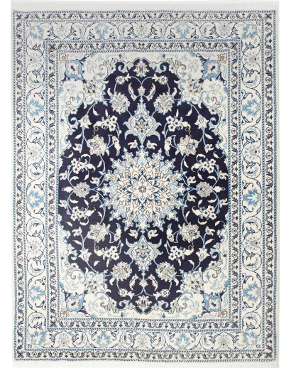 Tappeto Nain Kashmar Persia bianco grigio 150x203