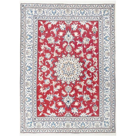 Tappeto Nain Kashmar Persia bianco rosso 150x203