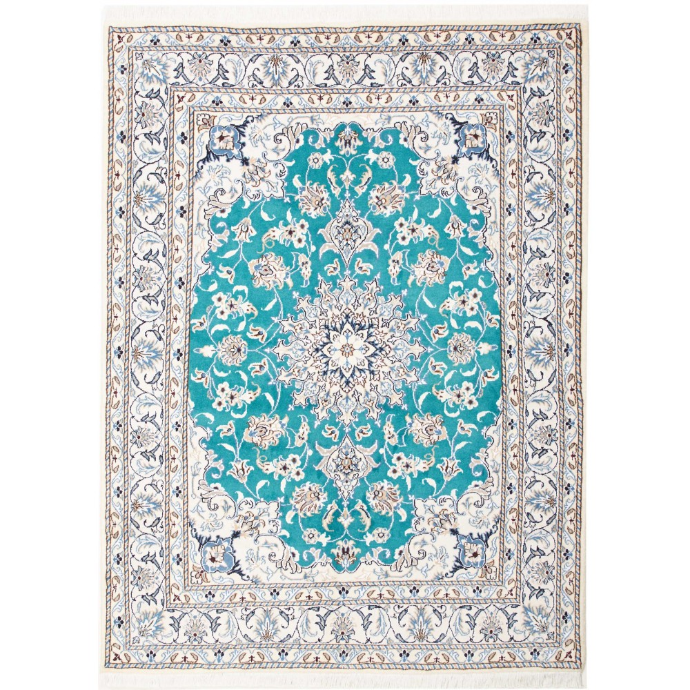 Tappeto Nain Kashmar Persia blu verde 150x203 Tappeto Nain Kashmar Persia blu verde 150x203