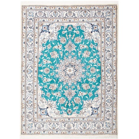 Tappeto Nain Kashmar Persia blu verde 150x203