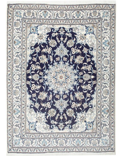 Tappeto Nain Kashmar Persia bianco grigio 150x210