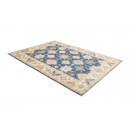 Tappeto Kazak Afghanistan bianco azzurro 173x240