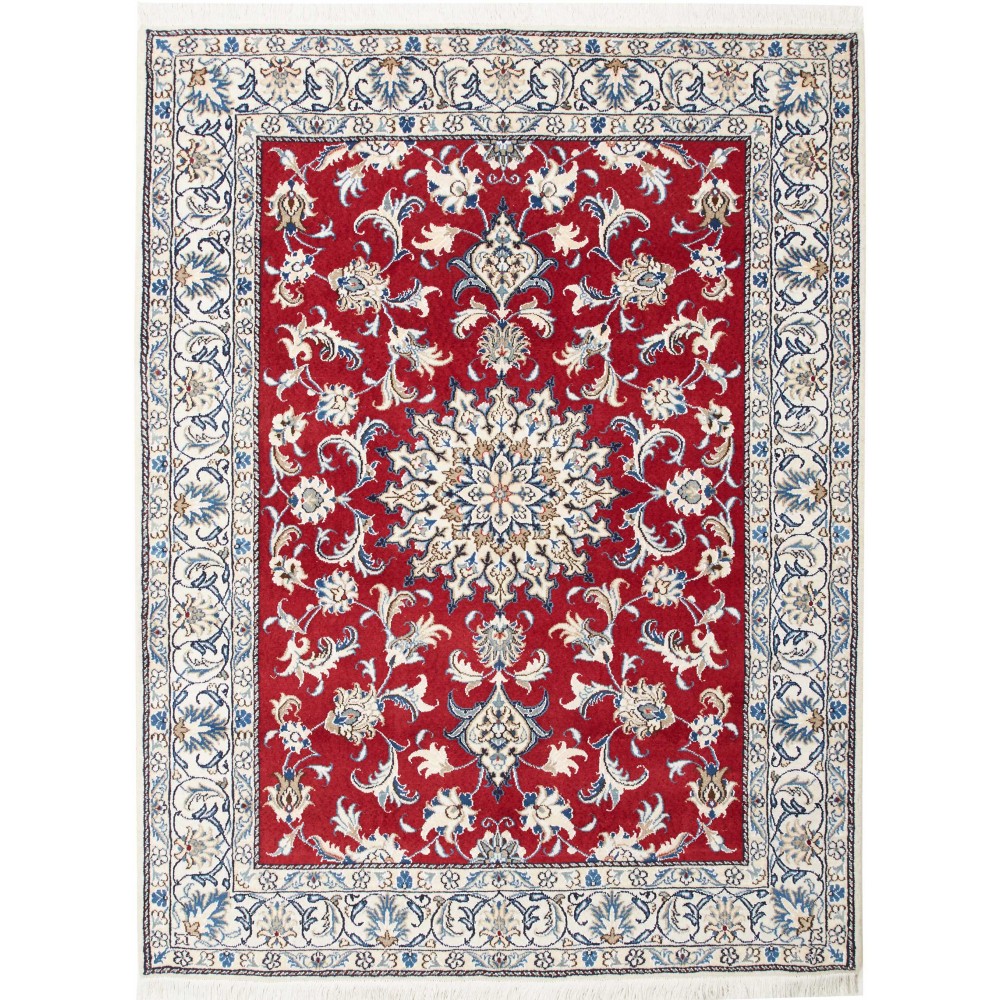 Tappeto Nain Kashmar Persia bianco grigio 150x188 Tappeto Nain Kashmar Persia bianco grigio 150x188
