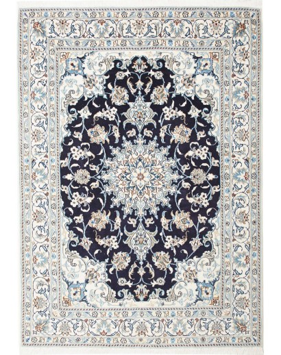 Tappeto Nain Kashmar Persia bianco grigio 150x212